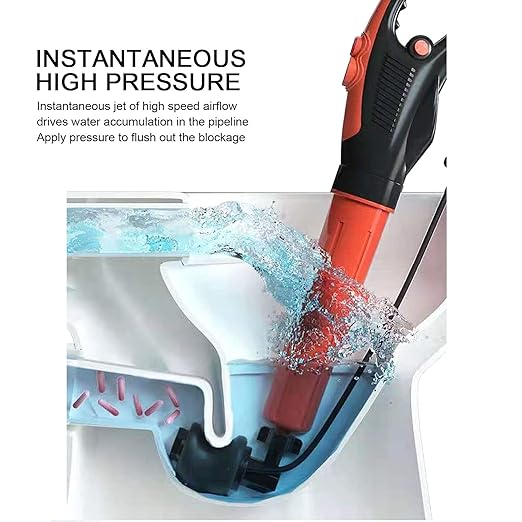 Electric Duct Unblocker Drain Pipe Automatic Power Toilet Plunger High Pressure Cleaner