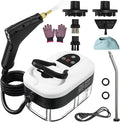 Portable Steam Cleaner 2500W Pressurized Handheld Steam Cleaner with 1.2L Water Tank 6 Levels Steam Output 15s Fast Heating Steamer for Cleaning Home Furniture Bathroom Car Detailing (White)
