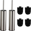 Toilet Brush and HolderStainless Steel Toilet Brushes for Bathroom with Holder 2pack Brushed Nickel