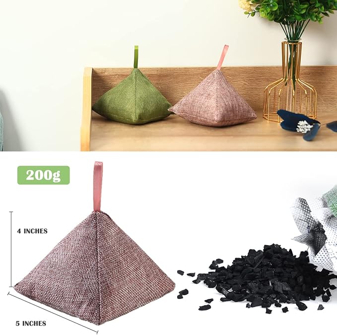 Charcoal Bamboo Bags nature fresh charcoal bags Activated Charcoal Odor Absorber Eliminator Bag (8 Green Brown Orange Blue)