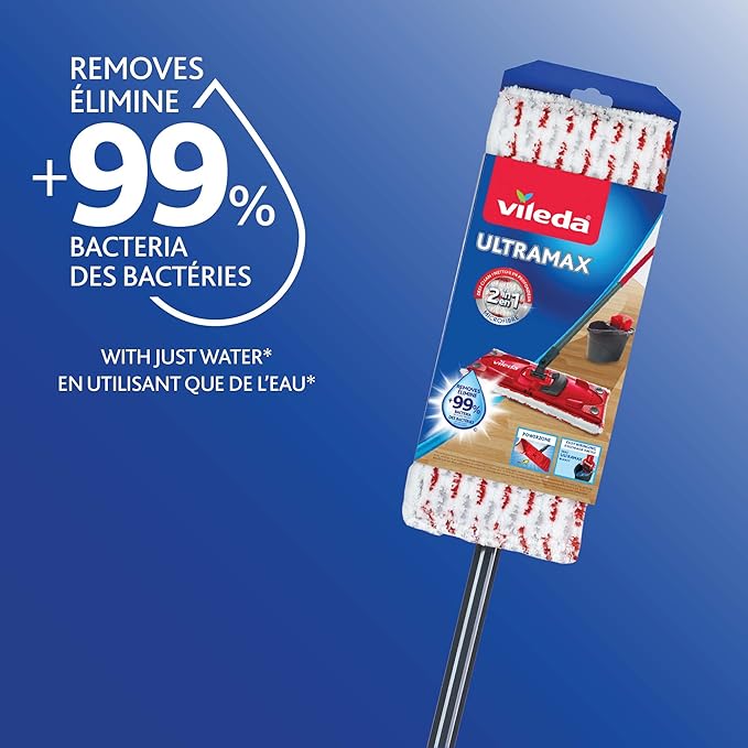 Vileda UltraMax Mop - Red Microfiber Floor Mop