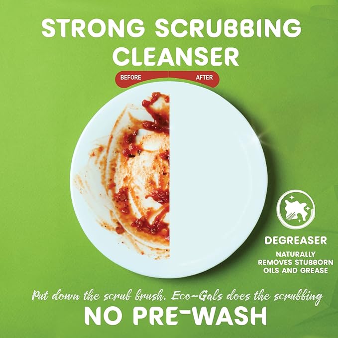 Eco-Spinz Disposal Cleaner and Deodorizer for Kitchen Drains and Sinks Plus Eco-Shines Dishwasher Detergent 3 in 1 Power of Liquid Powder and Gel for Brighter Cleaner Dishes