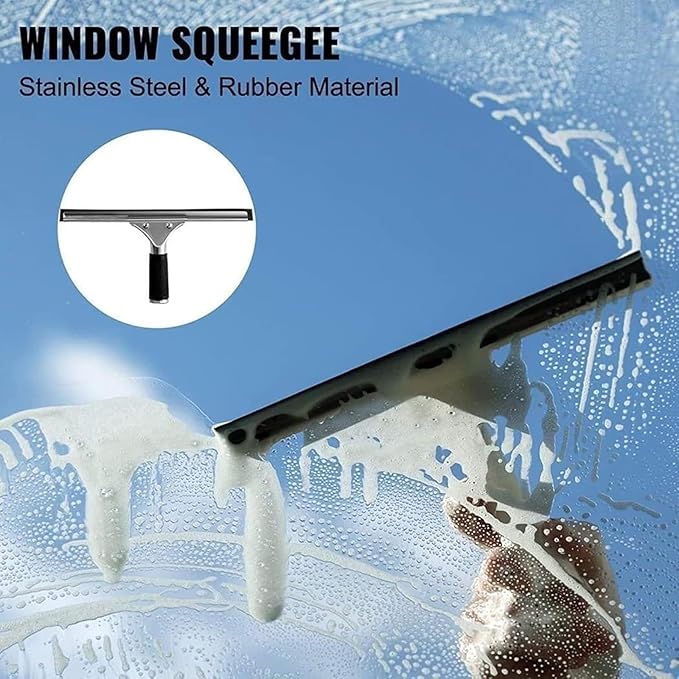 Telescopic Window Cleaner Kit - 12FT Extendable Pole with Adjustable Brush &amp Water Fed Tool for Solar Panels Conservatory Roofs 35Cm Brush - Efficient Lightweight Easy to Use