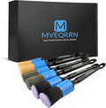 6pcs Car Detailing Brush Set-2pcs Boars Hair Car Detailing Brushes2pcs Ultra Soft No Scratch Detailing Brush for Air VentLeather Seat 2pcs Detail Brushes for Interior Exterior(Blue)