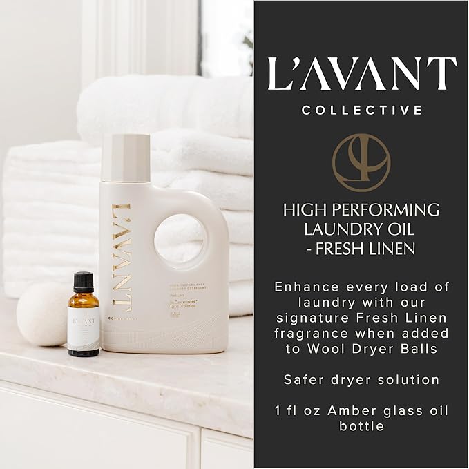 L’AVANT COLLECTIVE | Essential Oils for Laundry - Dryer Balls Scents – Scented Fragrance Essential Oil Drops | Fresh Linen Laundry Oil - Lavender Geranium Essential Oil Blend w/Ylang Ylang &amp Bambo