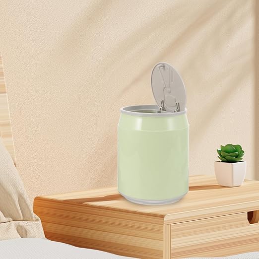 Amosfun 3pcs Trash Bin Lid Portable Plastic Wastebasket for Home Office and Travel Stylish and Odor Design for Bedroom Desk and Compact Spaces