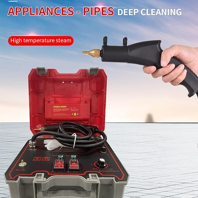High Pressure Steam Cleaner 2000W 4Bar Portable Steam Cleaning Machine Household Handheld Steam Cleaner for Kitchen Bathroom Upholstery Grout (2000w 110V)