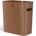 iTouchless SlimGiant 4.2 Gallon Slim Trash Can with Handles16 Liter Plastic Small Wastebasket Hanging Garbage Bin Magazine/File Folder Storage Container Home Office Bathroom Kitchen Toffee Brown