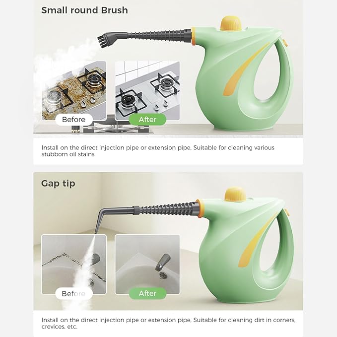 Handheld Steam Cleaner 1200W 3.0 Bar Pressure High Temperature Portable Steamer Steam Washer Steam Cleaning Machine for Home Car Floor Upholstery Grout Window Couch (US Plug)