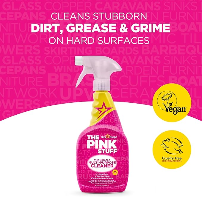 Stardrops – The Pink Stuff Ultimate Cleaning Pack – Miracle Cleaning Paste Multi-Purpose Spray &amp Bathroom Foam – Cuts Grease Removes Stains Cleans Kitchens Bathrooms and More