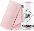 Fantasticlean Microfiber Cleaning Cloth Roll -40 Pack Tear Away Microfiber Towels 12 x 12 Reusable Washable Lint Free Ultra Absorbent Dishcloth for Car Pet Kitchen Cleaning Supplies (Pink)