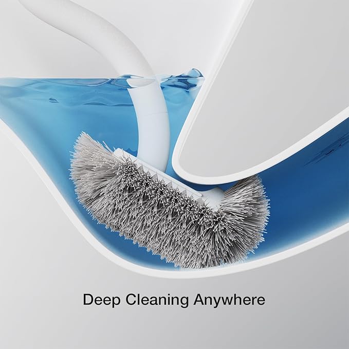 Toilet Cleaner Brush Diveotree Toilet Brush and Holder for Dead Corner Cleaning Wall Mounted Toilet Bowl Brush for Bathroom Decor Toilet Scrubber Brush for Home/Hotel (White Round-1pack)