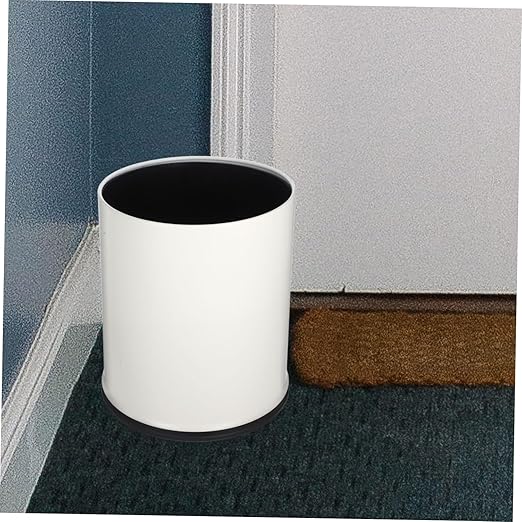 PRETYZOOM Round Double Layer Trash Can Modern Office and Home Wastebasket Plastic Garbage Bin for Kitchen Bathroom and Bedroom 1-Pack