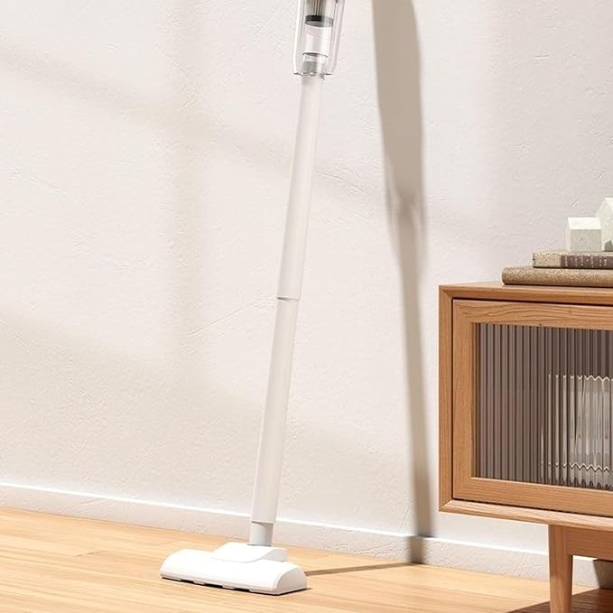 Pwshymi Cordless Vacuum Cleaner Handheld Stick Vacuum Cleaner with 8500PA Strong Suction for Hard Floor Carpet Pet Hair (White)