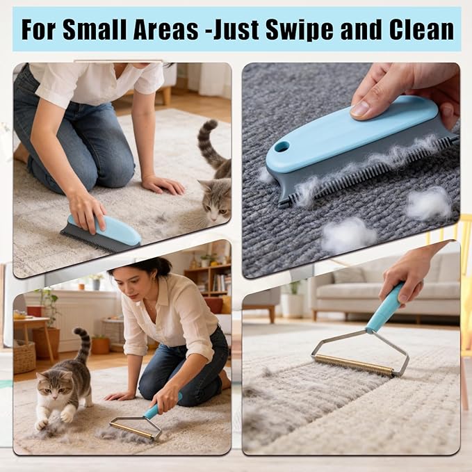 Pet Hair Remover Tool3 in 1 Carpet Rake for Pet Hair RemovalTool Set of 3 Carpet Scraper Pile Brush Easy for Clean Dog and Cat Hairfor Carpets Cars Sofas Beds Furniture and Dog Kennels
