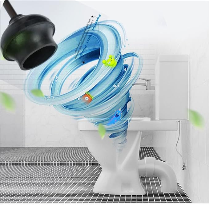 Black Toilet Plunger with Holder Bathroom Metal Canister Holder Drip Cup Heavy Duty Deep Cleaning