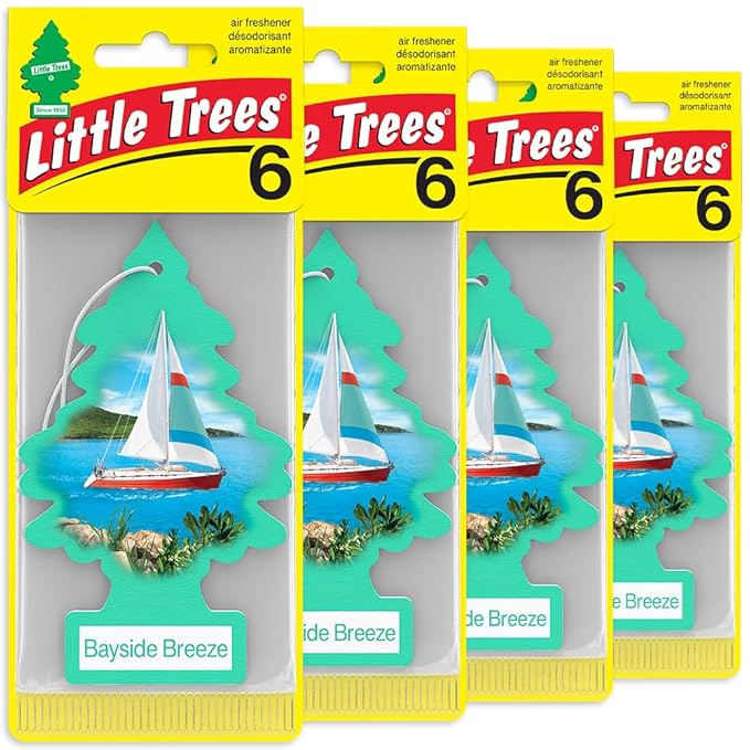 LITTLE TREES Car Air Freshener | Hanging Tree Provides Long Lasting Scent for Auto and Home | 24 Air Fresheners |Bayside Breeze