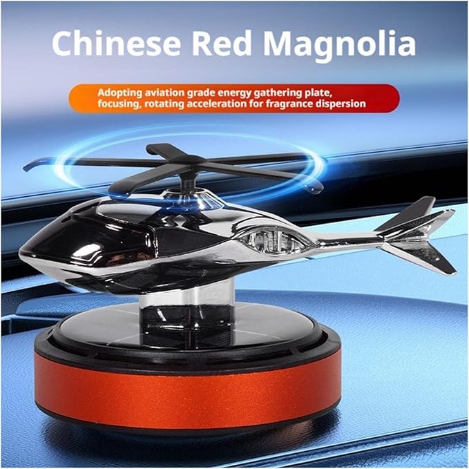 Solar Helicopter Car Air Freshener - Stylish Aroma Diffuser &amp Decorative Ornament for Car Interior Accessories(B)