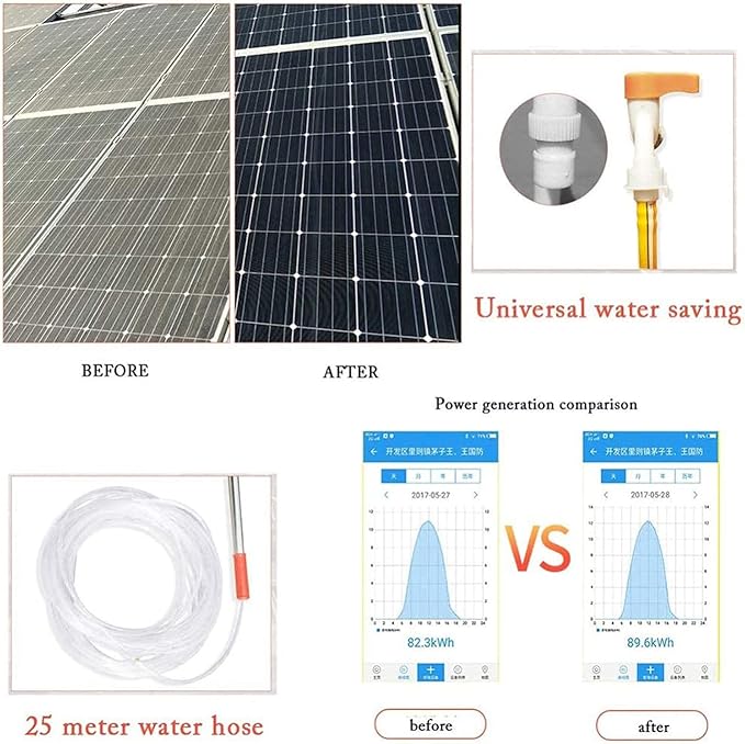 5-12M Window Cleaning Pole Window Cleaner Kit Water/Hose Fed Pole Window Cleaning Brush Equipment Cleaning Photovoltaic and Solar Panels / 30Cm Water Brush/9.0M