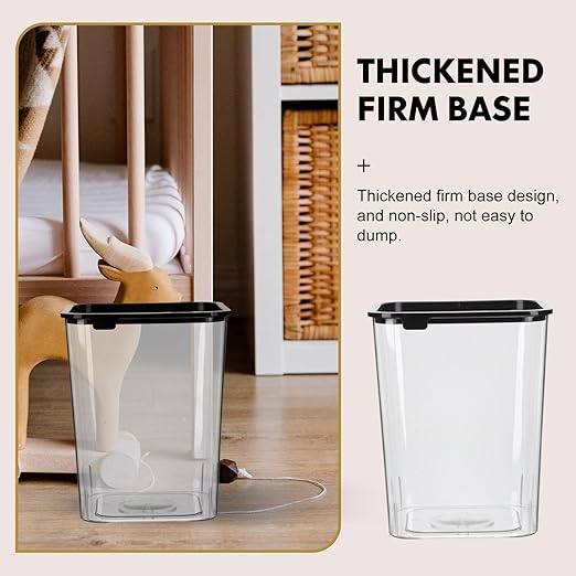 Square Wastebasket 15L Plastic Garbage Can for Bedroom Bathroom Office Lightweight Trash Bin for Home Storage and Organization