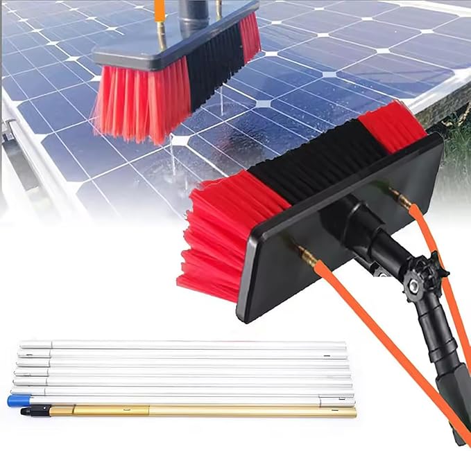 Solar Panel Kit Window Cleaner Tool Brush Head Telescopic Window Cleaner Water Fed Window Cleaning Pole Roof Cleaning Equipment and Cleaning Photovoltaic400cm
