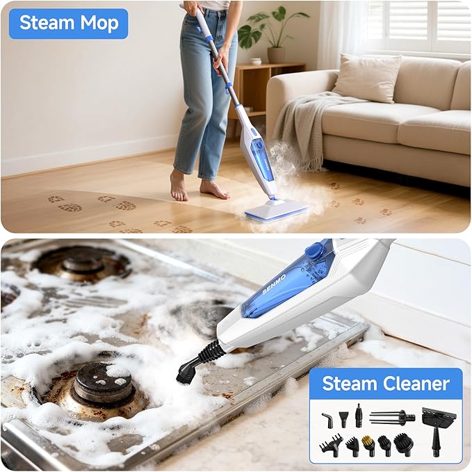 SENMO Steam Mop with Extra Cleaning Brushes*3