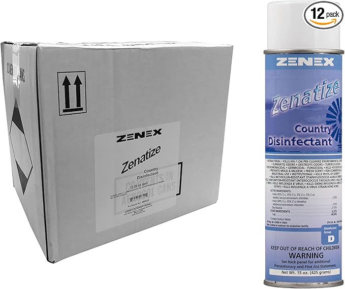 Zenex Zenatize Contry Disinfectant Deodorant - 12 Cans (Case) by ZENEX International | Not for sale in California