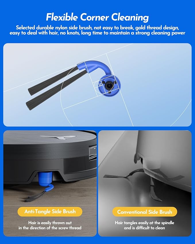 X11 OmniCyclone Accessories Kit for Ecovacs Deebot X11 OmniCyclone/X11 Pro Omni/T80S Omni/Yeedi S16 Plus Robot Vacuum Deebot x11 Replacement Parts:2 Main Brush 4 Roller Mop 6 Side Brush 4 Filter