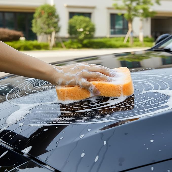 24 Pcs Large Cleaning Sponges Bulk 7.6 x 5.3 x 1.9 Inch Yellow Reusable Grout Sponge Super Absorbent Non-Scratch Car Wash Sponges for Car Floors Windows Dishes Cleaning