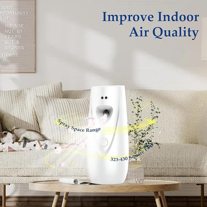 Automatic Air Freshener Spray Dispenser Free Standing or Wall Mounted Automatic Aerosol Spray Dispenser for Home Indoor Bathrooms Offices Hotels and Commercial Places (W-03)
