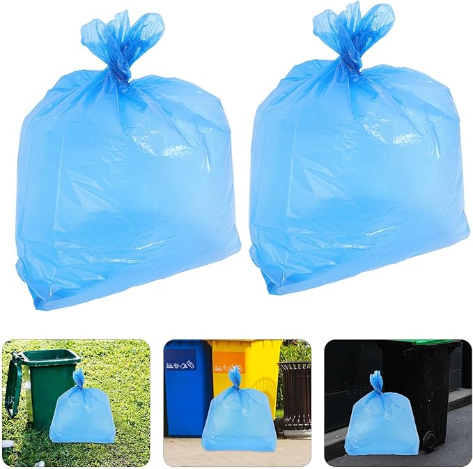 50pcs Heavy Duty Tear-resistant Plastic Garbage Bags 80x100cm Large Flat-top Trash Liners for Commercial Hotel Office Kitchen and Bathroom Use