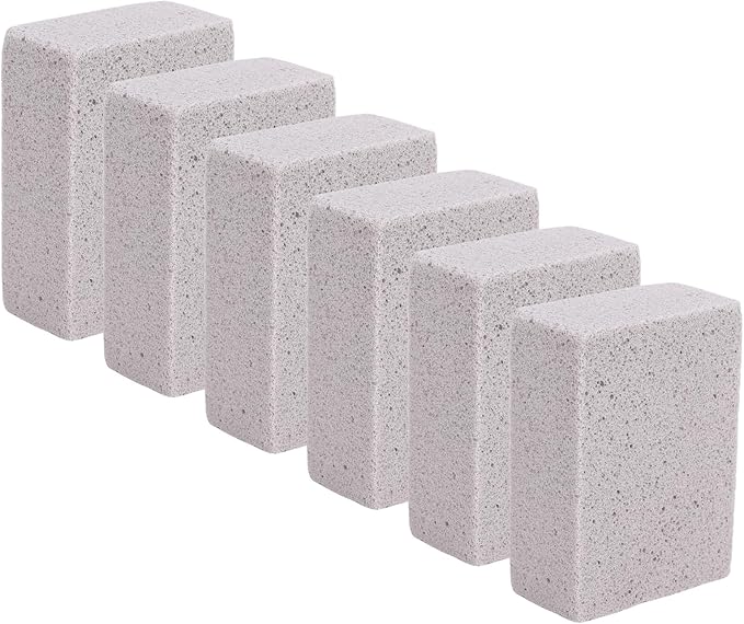 GOTOTOP 6PCS Pool Pumice Stones PVC Blocks for Toilet Bowl Bathtub Shower Tile and Kitchen Sink Removes Hard Water Calcium Deposits and Rust (M)
