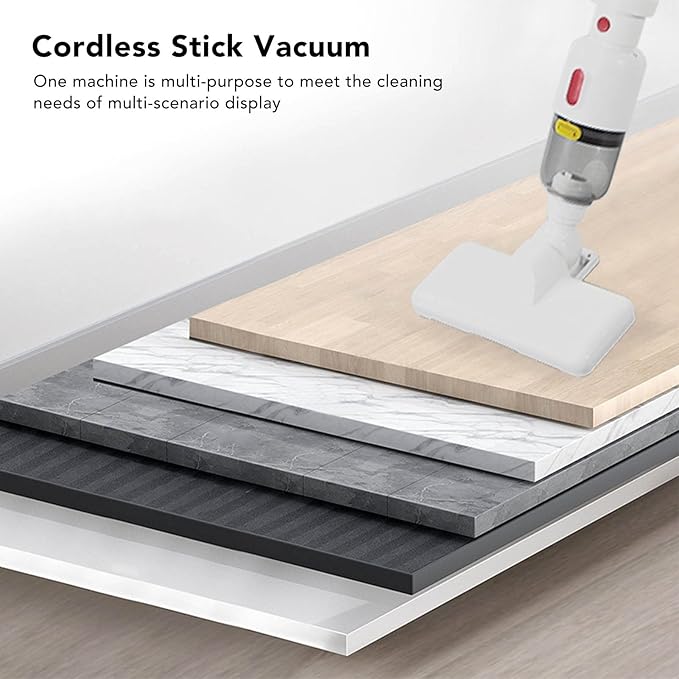 Cordless Handheld Vacuum Cleaner USB Charging Wet Dry Use 6000Pa Suction for Home Car White