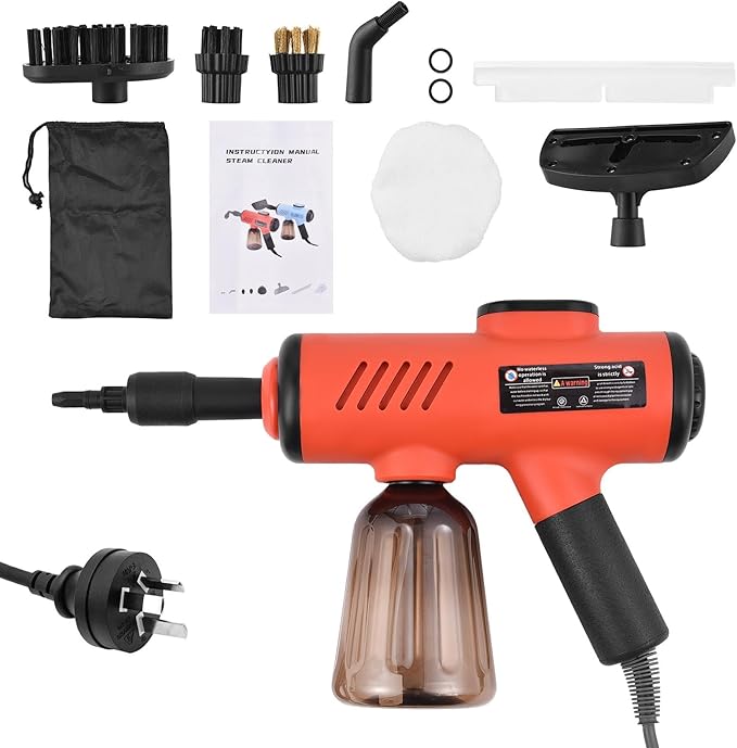 Handheld Steam Cleaner 1500W Portable Steamer for Cleaning with 600ml Removable Tank &amp 7 Accessories - Adjustable 3-Temperature Control Fast Heating &amp Deep Cleaning for Home (US plug)