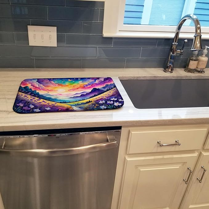 Caroline's Treasures DAC1463DDM Violets in Color Dish Drying Mat Absorbent Dish Drying Mat Pad for Kitchen Counter Dish Drainer Mat for Countertop 14 x 21 Multicolor