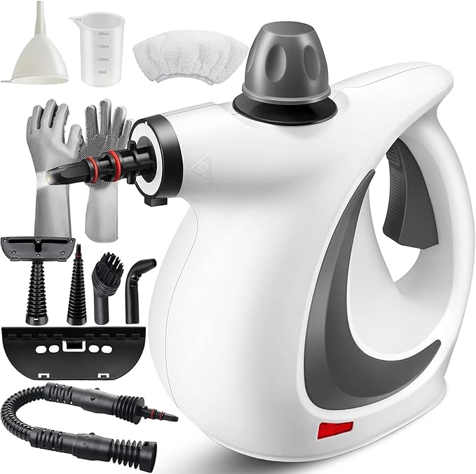 Steam Disinfectant Steam Cleaner 2026 Upgrade Hand Held Steam Cleaner for Home Cleaning Car Interior Kitchen FurnitureCarpet Tile|Multiple Nozzles (1Set+1 Fiber Cloth)