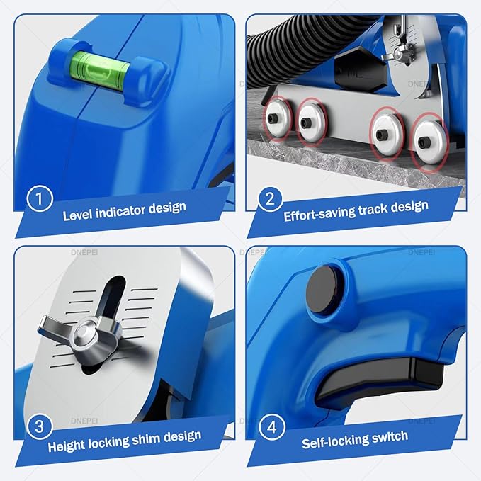 Automatic Rebound Electric Grout Removal Machine 1200W 9000RPM with Diamond Cutting Blade for Safe and Quick Tile Regrouting and Gap Cleaning Sawblade*5