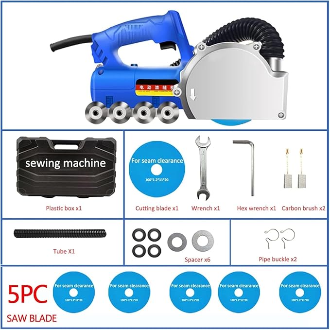 9000r/min Electric Seam Cleaning Machine Beauty Seam Construction Tool Tile Joint Cleaner With1.2MM Saw Blade and Self-Cleaning Design Depth Adjustable for Tile Cleaning