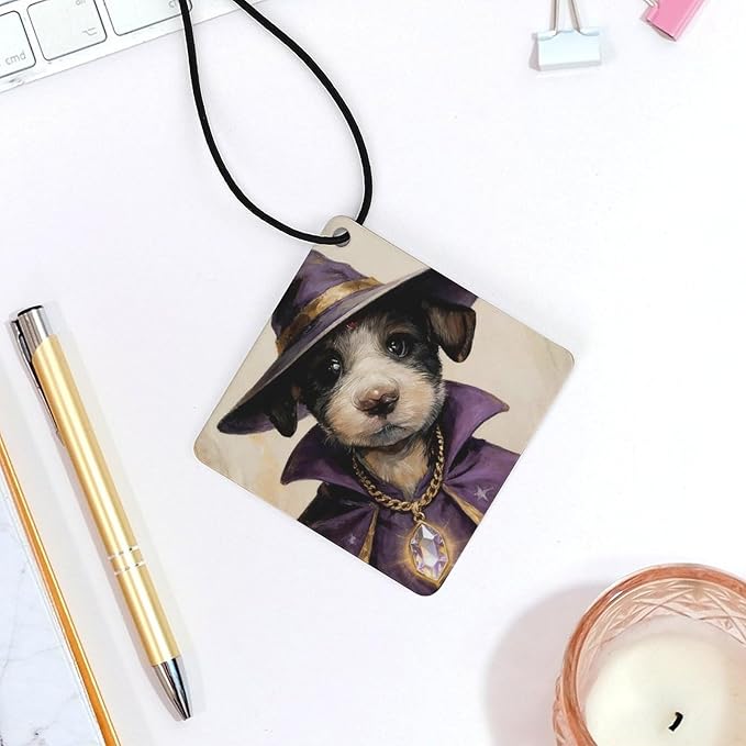 5PCS Car Air Freshener Hanging Personalized Double Sided Wizard Pup Car Fresheners Long Lasting New Cars Scents Cute Automotive Freshies for Closets Drawers (tea)