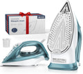 Sundu 1500W Self-Cleaning Iron for Clothes with Auto Shut-Off Ceramic Coated Soleplate and 12oz Water Tank Burst Steam for Fast Wrinkle Removal Precise Thermostat Green
