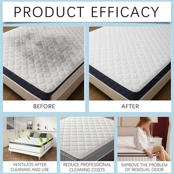 Mattress Stain Remover Spray Quick Drying Sweat Eliminator Liquid 300ml Mattress Couch Cleaner for Urine Blood Wine Pet Stains Odor Removal