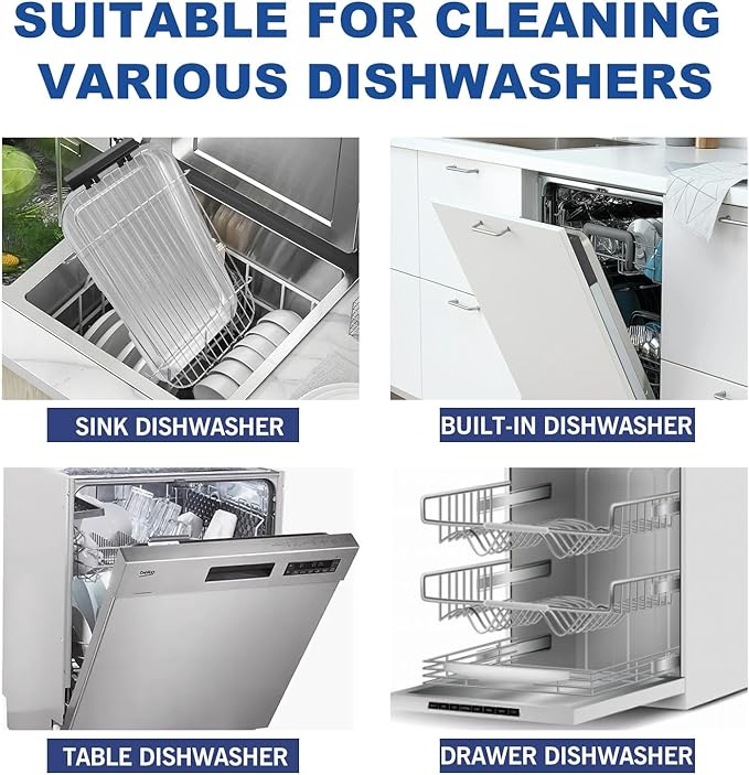 Dishwasher Cleaning Tablets With Lemon Scent - Remove Grease Odor &amp Limescale Suitable For All Dishwashers(3PCS)