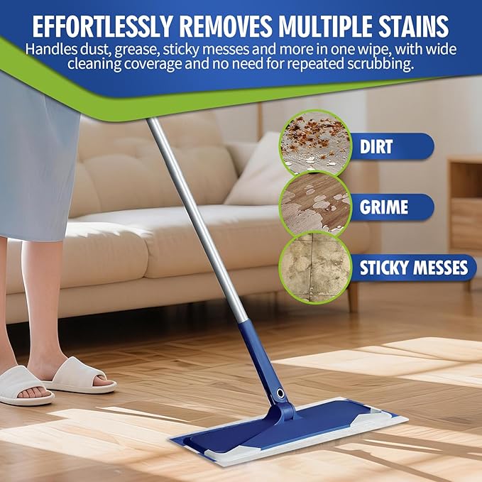 Disposable Wet Cleaning Pads for Hardwood Floor Compatible with Bona Mops Multi-Surface Floor Household Replacement Mopping Cloths Refills Unscented 30 Count
