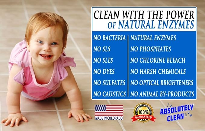 CLEAN GROUT FAST! - Professional Strength Natural Enzyme Formula - Fast Acting Fume Free - USA Made (16oz * 32oz 2 Pack Cleans Up To 750 sq ft)…