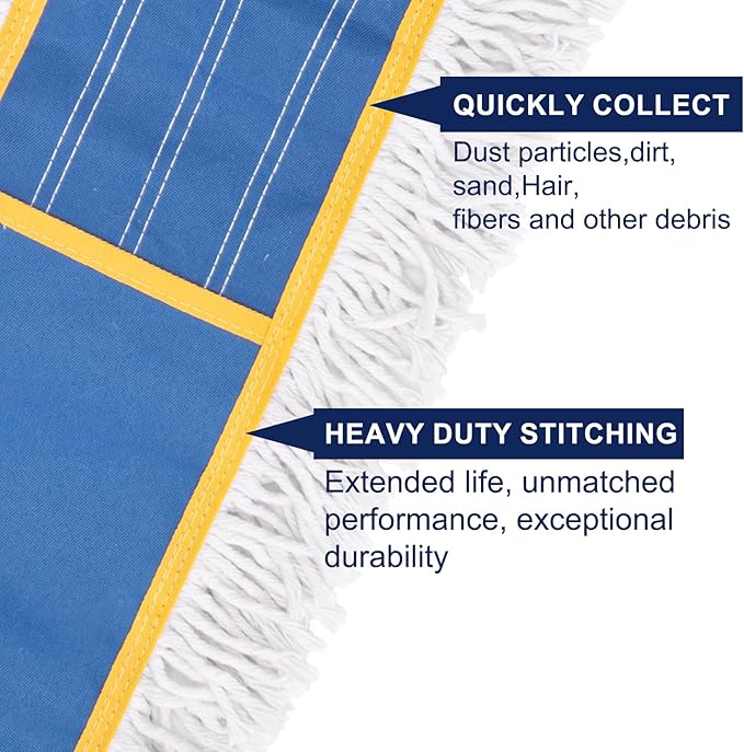 KeFanta 24 Commercial Dust Mop Replacement Heads3 Pack Reusable Industrial Dust Mop Pads Washable Cotton Dust Mop Refill for Floor Cleaning &amp Janitorial SuppliesOnly Fits:B0D7MKSZ8NB0FHHPTZHQ