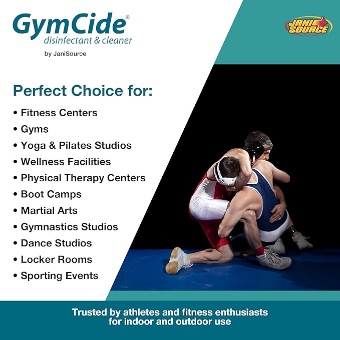GymCide Concentrated Disinfectant &amp Cleaner For Gym Equipment Sport Helmets Yoga Mats Locker Rooms and Physical Therapy Centers Gallon (Case of 4)…