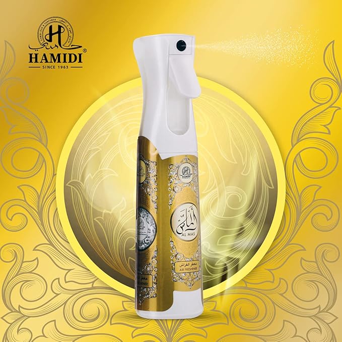 Air Freshener Spray by Hamidi 320 ml - 10.8 oz Assorted Fragrance Woody Aromatic Fragrance for Home Pack of 2