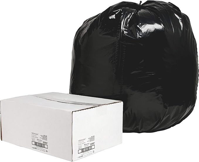 Black Low-Density Recycled Can Liners Trash Bag Extra Large