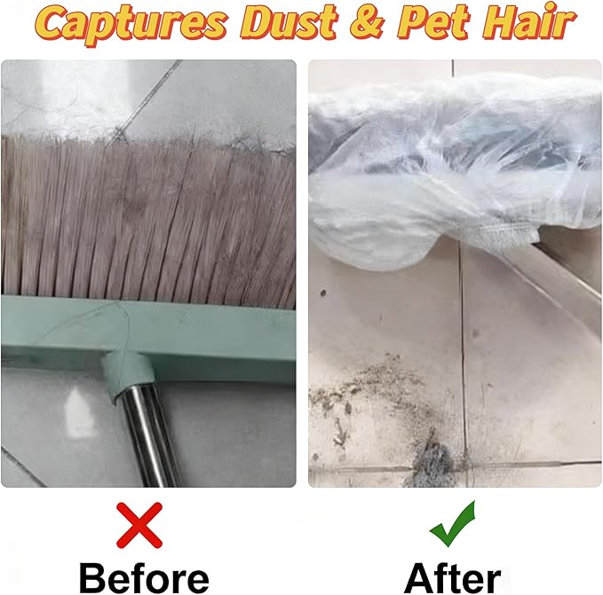 Disposable Broom CoversDisposable Broom Dusting Covers100PCS Dust-Proof Sleeves &amp No-Wash Lazy Cleaning ToolUniversal Elastic FitEasy On/Off for Standard BroomsKeep Hands Clean (200pcs)