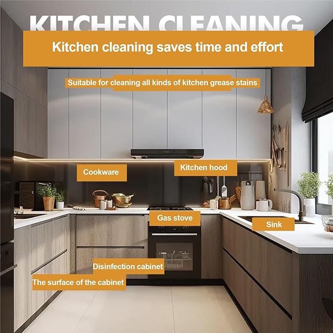 Heavy-duty kitchen degreaser - A powerful oil stain and stubborn remover for kitchen covers stoves grills and ranges suitable for home restaurant hotel and commercial use(300ml)